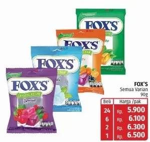 Promo Harga FOXS Crystal Candy All Variants 90 gr - Lotte Grosir