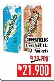 Promo Harga GREENFIELDS Fresh Milk All Variants 1000 ml - Hypermart