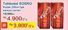 Promo Harga SOSRO Teh Botol Original 250 ml - Indomaret