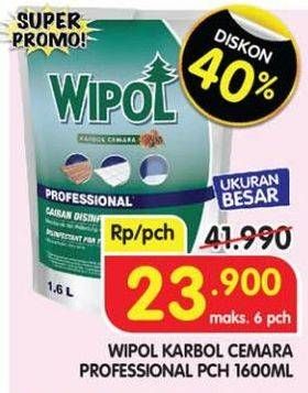 Promo Harga Wipol Professional Disinfektan Karbol Pembersih Lantai Cemara 1600 ml - Superindo
