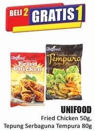 Promo Harga Unifood Tepung Bumbu Fried Chicken, Tempura 50 gr - Hari Hari