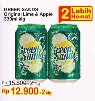 Promo Harga GREEN SANDS Minuman Soda Original Lime Apple per 2 kaleng 330 ml - Indomaret