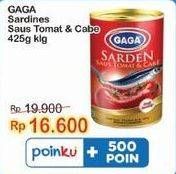 Promo Harga Gaga Sardines In Tomato Sauce Chilli/ Tomat Dan Cabe 425 gr - Indomaret