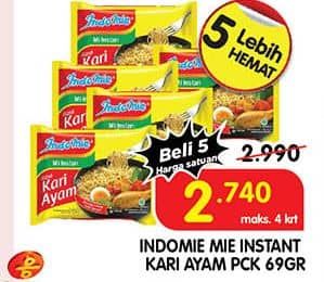 Promo Harga Indomie Mi Kuah Kari Ayam 72 gr - Superindo