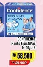 Promo Harga Confidence Adult Pants Tipis & Pas Di Badan M10, L8 8 pcs - Alfamart