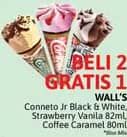Promo Harga Walls Cornetto Black White, Strawberry Vanilla, Coffee Caramel 80 ml - Alfamidi