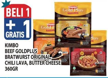 Promo Harga Kimbo Gold Plus Bratwurst Butter Cheese, Chilli Lava, Original 360 gr - Hypermart