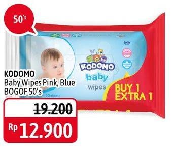 Promo Harga KODOMO Baby Wipes Classic Blue, Rice Milk Pink 50 pcs - Alfamidi