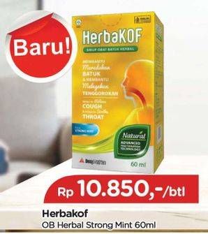 Promo Harga Herbakof Sirup Obat Batuk Herbal Strong Mint 60 ml - TIP TOP