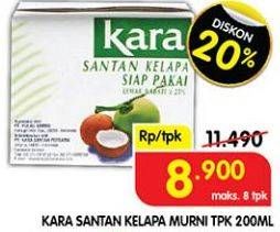Promo Harga Kara Coconut Cream (Santan Kelapa) 200 ml - Superindo