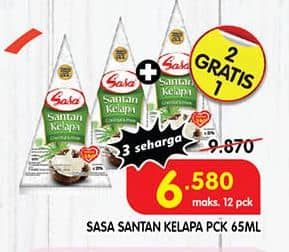 Promo Harga Sasa Santan Cair 65 ml - Superindo