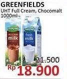Promo Harga GREENFIELDS UHT Full Cream, Choco Malt 1000 ml - Alfamidi