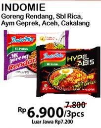 Promo Harga Mie Goreng Ayam Geprek/ Aceh/ Sambal Rica / Rendang 3s  - Alfamart