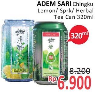 Promo Harga ADEM SARI Ching Ku Herbal Lemon, Sparkling Herbal Lemon, Herbal Tea 320 ml - Alfamidi