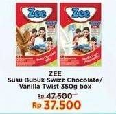 Promo Harga ZEE Susu Bubuk Swizz Chocolate, Vanilla Twist 350 gr - Indomaret