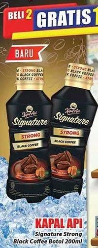 Promo Harga KAPAL API Kopi Signature Drink Strong Black Coffee 200 ml - Hari Hari