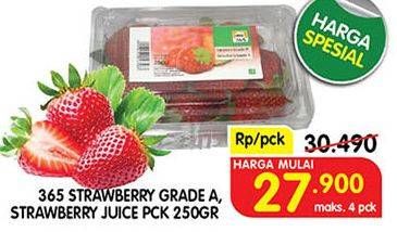 Promo Harga 365 Strawberry / Grade A Juice 250 gr - Superindo