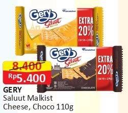 Promo Harga GERY Malkist Saluut Chocolate, Saluut Sweet Cheese 105 gr - Alfamart