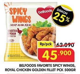 Promo Harga Belfoods Spicy Wings/Royal Chicken Golden Fillet  - Superindo
