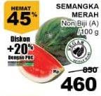 Promo Harga Semangka Merah Non Biji per 100 gr - Giant