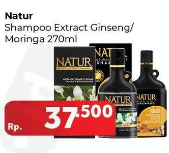 Promo Harga NATUR Shampoo Gingseng, Moringa Oliefera Sweet Almond 270 ml - Carrefour