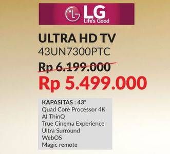 Promo Harga LG 43UN7300PTC | 43 inci 4K Smart UHD TV  - Courts