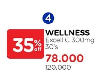 Promo Harga Wellness Excell C 300mg 30 pcs - Watsons