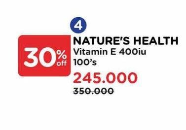 Promo Harga Natures Health Vitamin E 400 I.U.  - Watsons