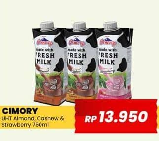 Promo Harga Cimory Susu UHT Almond, Cashew, Strawberry 750 ml - Yogya