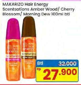Promo Harga Makarizo Hair Energy Scentsations Amber Wood, Cherry Blossom, Morning Dew 100 ml - Indomaret