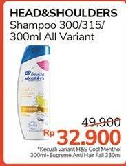 Promo Harga HEAD & SHOULDERS Shampoo All Variants 300 ml - Alfamidi
