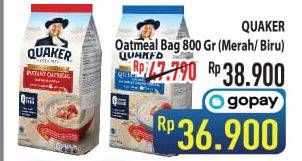 Promo Harga QUAKER Oatmeal Instant, Quick Cooking 800 gr - Hypermart