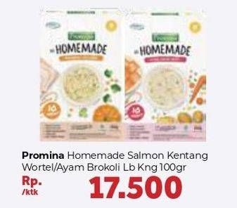 Promo Harga PROMINA Bubur Bayi Homemade Salmon Kentang Wortel, Ayam Brokoli Labu 100 gr - Carrefour