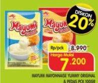 Promo Harga Mayumi Mayonnaise Original, Pedas 100 gr - Superindo