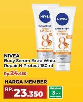 Promo Harga Nivea Body Serum Extra White Care Protect 180 ml - Yogya