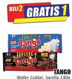 Promo Harga TANGO Long Wafer Chocolate, Vanilla Milk 130 gr - Hari Hari