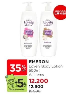 Promo Harga Emeron Lovely White Hand & Body Lotion All Variants 500 ml - Watsons
