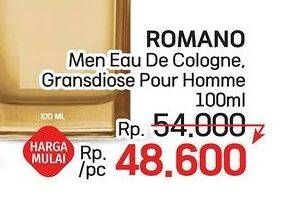 Promo Harga Romano Eau De Cologne Grandiose, Pour 100 ml - LotteMart