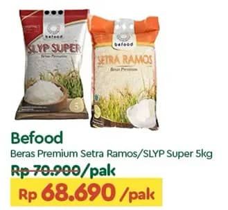 Promo Harga Befood Beras Slyp Super, Setra Ramos 5 kg - TIP TOP