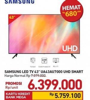 Promo Harga SAMSUNG LED 43" UA43AU7000 UHD Smart  - Carrefour