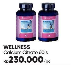 Promo Harga WELLNESS Calcium Citrate 60 pcs - Guardian