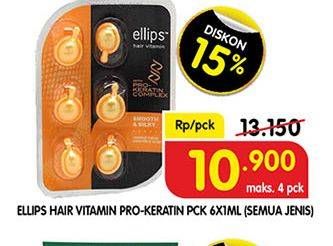 Promo Harga ELLIPS Hair Vitamin Pro Keratin Complex Hair Repair, Pro Keratin Complex Silky Black, Pro Keratin Complex Smooth Silky 6 pcs - Superindo