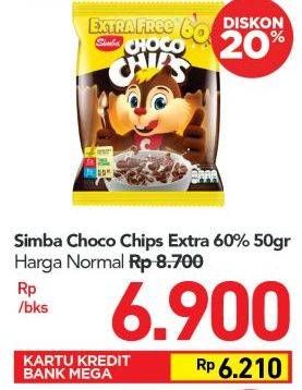 Promo Harga SIMBA Cereal Choco Chips 55 gr - Carrefour