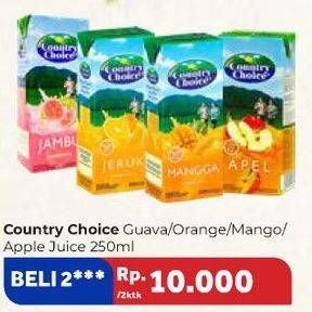 Promo Harga COUNTRY CHOICE Jus Buah Mangga, Jambu, Apel, Jeruk 250 ml - Carrefour