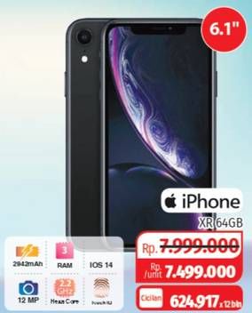 Promo Harga APPLE iPhone XR | Liquid Retine HD LCD 6.1 inch - Kamera 12MP 7MP  - Lotte Grosir