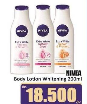 Promo Harga Nivea Body Lotion UV Extra Whitening SPF 15 200 ml - Hari Hari