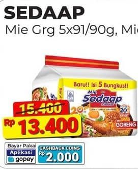 Promo Harga Sedaap Mie Goreng Original per 5 pcs 90 gr - Alfamart