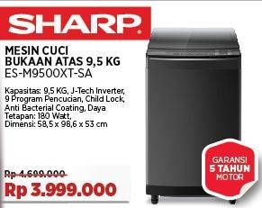 Promo Harga Sharp ES-M9500XT-SA Washing Machine   - COURTS