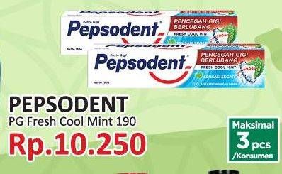 Promo Harga PEPSODENT Pasta Gigi Pencegah Gigi Berlubang Fresh Cool Mint 190 gr - Yogya