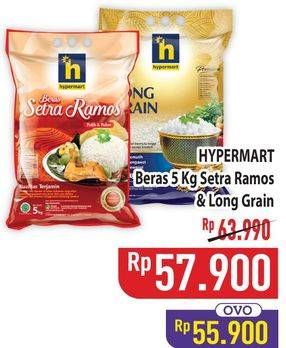 Promo Harga Hypermart Beras Long Grain, Setra Ramos 5000 gr - Hypermart